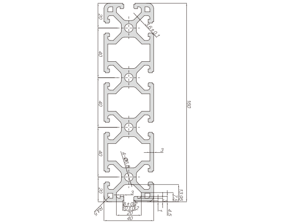 40系列铝合金型材 001 08 40 160