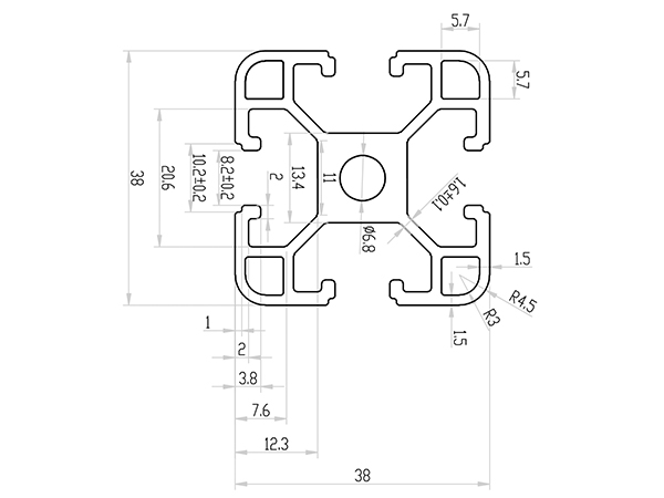 38系列铝合金型材 001 08 38 38